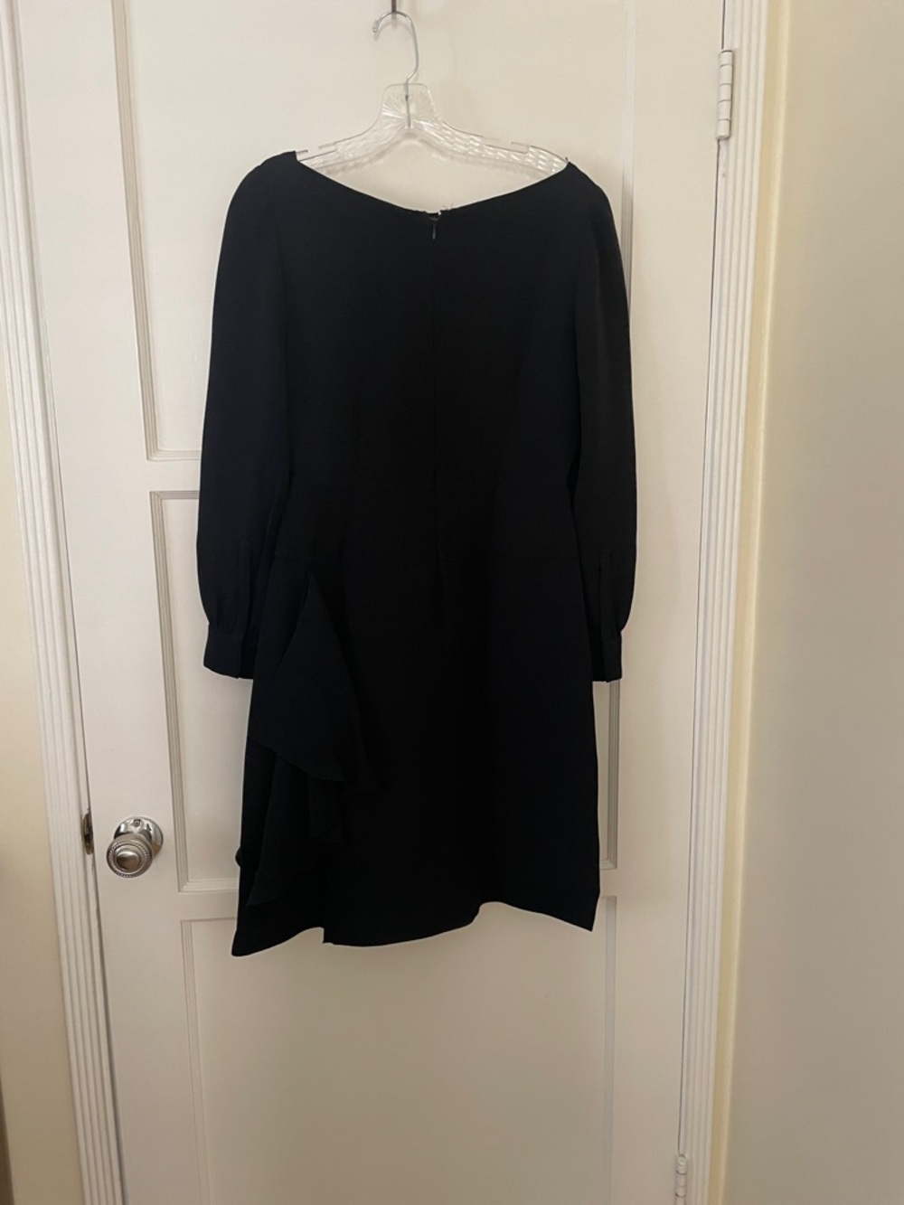 Prada Black Long-Sleeve Draped Back Dress - Picture 7 of 16